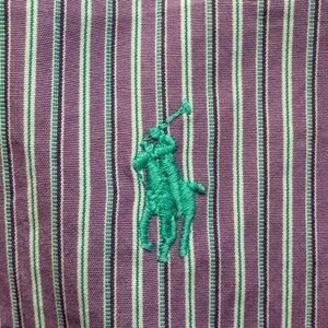 Ralph Lauren Men’s Long Sleeve Button Down Size Large Purple & Green Striped